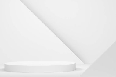 Tek renkli arka planda ürün sergisi için soyut sahne ya da podyum. Ürün sunumu için 3d görüntü oluşturma veya sahnede, kaidede veya platformda kozmetik ürünü gösterme