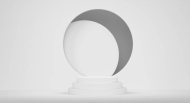 Tek renkli arka planda ürün sergisi için soyut sahne ya da podyum. Ürün sunumu için 3d görüntü oluşturma veya sahnede, kaidede veya platformda kozmetik ürünü gösterme