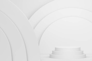 Tek renkli arka planda ürün sergisi için soyut sahne ya da podyum. Ürün sunumu için 3d görüntü oluşturma veya sahnede, kaidede veya platformda kozmetik ürünü gösterme