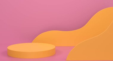 Tek renkli arka planda ürün sergisi için soyut sahne ya da podyum. Ürün sunumu için 3d görüntü oluşturma veya sahnede, kaidede veya platformda kozmetik ürünü gösterme