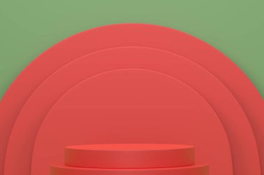 Tek renkli arka planda ürün sergisi için soyut sahne ya da podyum. Ürün sunumu için 3d görüntü oluşturma veya sahnede, kaidede veya platformda kozmetik ürünü gösterme