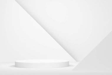 Tek renkli arka planda ürün sergisi için soyut sahne ya da podyum. Ürün sunumu için 3d görüntü oluşturma veya sahnede, kaidede veya platformda kozmetik ürünü gösterme