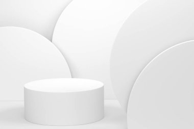 Tek renkli arka planda ürün sergisi için soyut sahne ya da podyum. Ürün sunumu için 3d görüntü oluşturma veya sahnede, kaidede veya platformda kozmetik ürünü gösterme