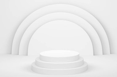 Tek renkli arka planda ürün sergisi için soyut sahne ya da podyum. Ürün sunumu için 3d görüntü oluşturma veya sahnede, kaidede veya platformda kozmetik ürünü gösterme