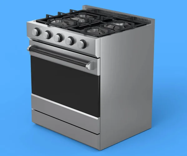 Küche Elektroherd Oder Gasherd Mit Brennenden Flammen Von Propangas Isoliert — Stockfoto