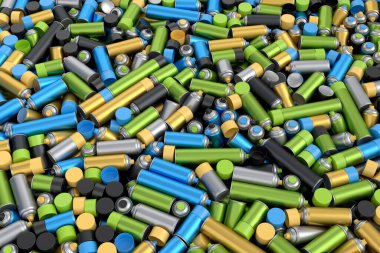 Mavi arka planda sprey boya kutuları var. 3 boyutlu sprey boya şişesi ve beyaz arka planda izole edilmiş sprey boya kutusu. 3D render sprey boya şişesi ve şeker kutusu.