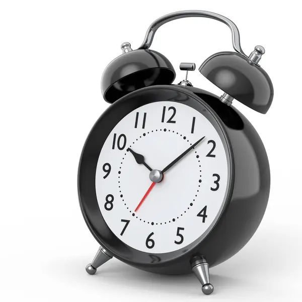 Vintage Alarm Clock White Background Render Concept Wake Time Morning — Stockfoto