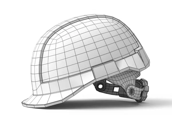 Шлем Безопасности Жесткая Крышка Изолированы Белом Фоне Рендеринг Концепция Слоев — стоковое фото