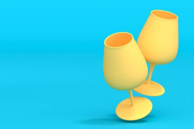 Yeşil monokrom arka planda sarı bira bardakları. Tatillerde alkol kullanımı, Ekim Festivali veya Aziz Patrick Günü