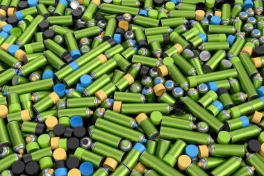 Menekşe arka planda sprey boya kutusu yığını. 3 boyutlu sprey boya şişesi ve beyaz arka planda izole edilmiş sprey boya kutusu. 3D render sprey boya şişesi ve şeker kutusu.