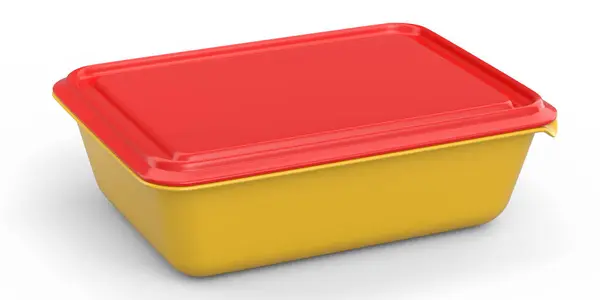Plastová Nádoba Potraviny Pro Skladování Nádobí Krabička Podnosy Izolovaná Bílém Stock Snímky