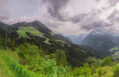 View of the Konigsee lake from Jenner mount in Berchtesgaden National Park, Upper Bavarian Alps, Germany, Europe. Beauty of nature concept background. clipart
