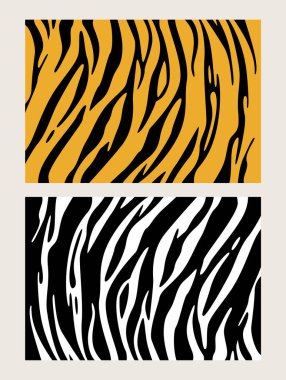 Tiger stripes abstract background orange black. Vector of animal fur print.