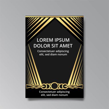 Art deco düğün davetiyesi. Randevu kartı sanat nuevo 'sunu sakla. Lüks klasik antika kart tasarımı. VIP daveti, Gatsby partisi davetiyesi. Teşekkür ederim. Vektör vintage çizimi