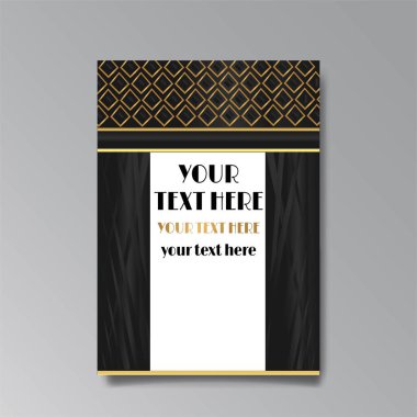 Art deco düğün davetiyesi. Randevu kartı sanat nuevo 'sunu sakla. Lüks klasik antika kart tasarımı. VIP daveti, Gatsby partisi davetiyesi. Teşekkür ederim. Vektör vintage çizimi