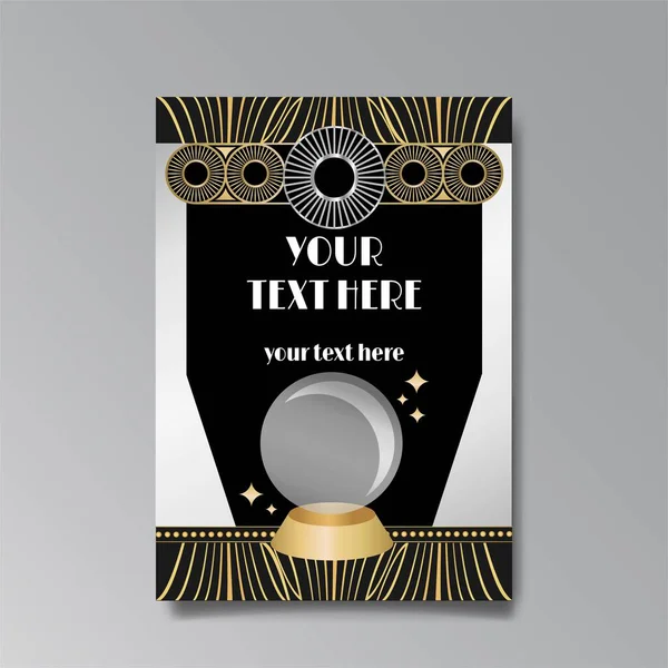 Art Deco Luxusschablone Goldschwarz Din Seite Speisekarte Karte Einladung Sonne — Stockvektor