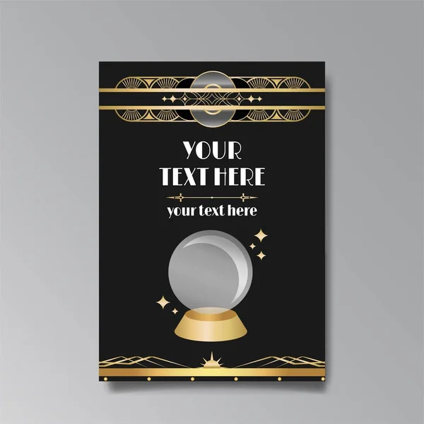 Art Deco Luxusschablone Goldschwarz Din Seite Speisekarte Karte Einladung Sonne — Stockvektor