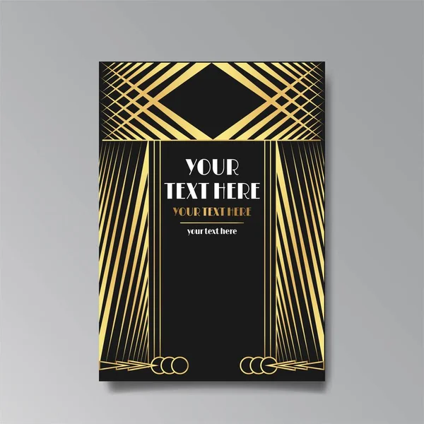 Art Deco Svatební Pozvánka Uložit Datum Karty Art Nuevo Luxusní — Stockový vektor