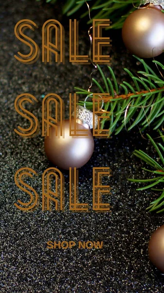 Prodej Nápis Tampon Nový Rok Vánoční Pozadí Pro Instagram Příběhy — Stock fotografie
