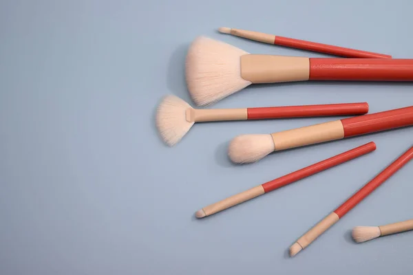 stock image Make up brushes kit, copy space