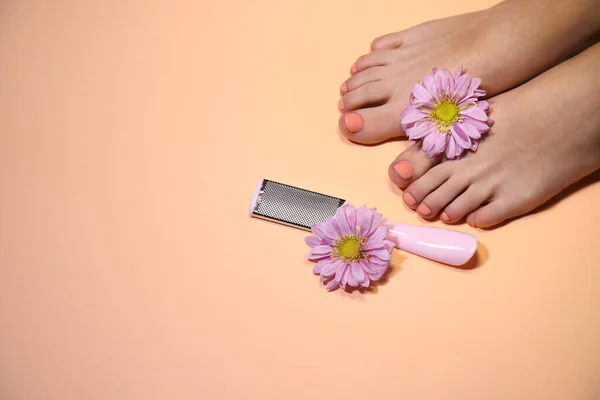 Feet Skin Removal Pedicure Tool Copy Space — Stock Photo, Image