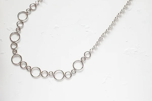 Silver chain belt for woman dress, clothes accessories