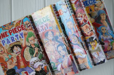 One piece manga books, japanese story about pirate Luffy, Spain, Vitoria, 26 of April of  2023 clipart