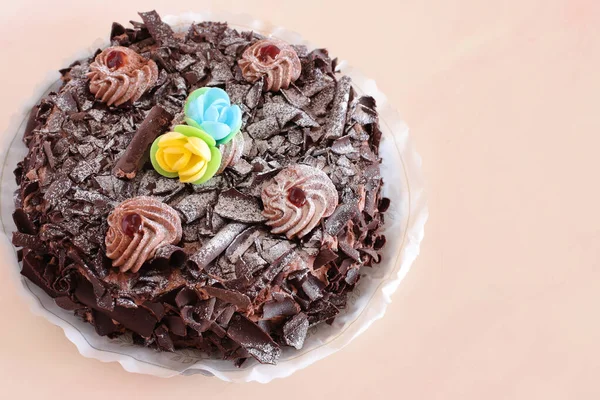 Bolo Chocolate Torta Creme Cacau — Fotografia de Stock