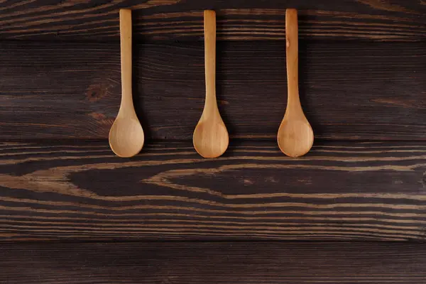Wooden Natural Spoons Mockup Wood Table Spoon Template — Stock Photo, Image