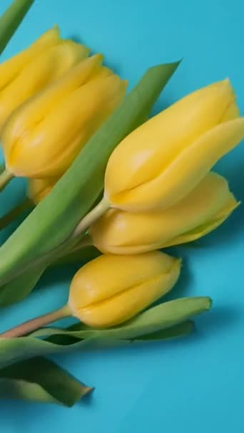 Bouquet Fleurs Tulipes Jaunes Magasin Fleurs — Video