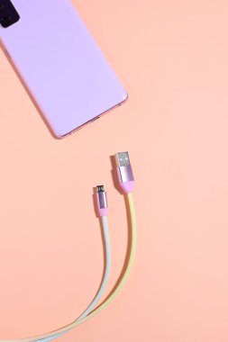 Renkli şarj kablosu, teknoloji için usb buji bağlantısı