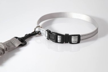 Tasmalı gri köpek tasması, yürüyüş için evcil hayvan aksesuarları