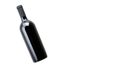 Şarap boş şişe maketi, cam ambalaj.