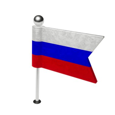 Rusya bayrağı. Bayrak şeklinde tahta broş. 3B Hazırlama.