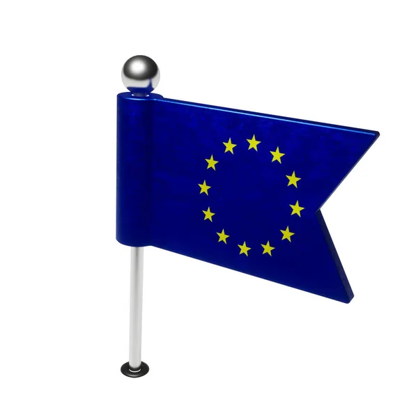 European Union Flag Board Pin Shape Flag Render — Stock Photo, Image
