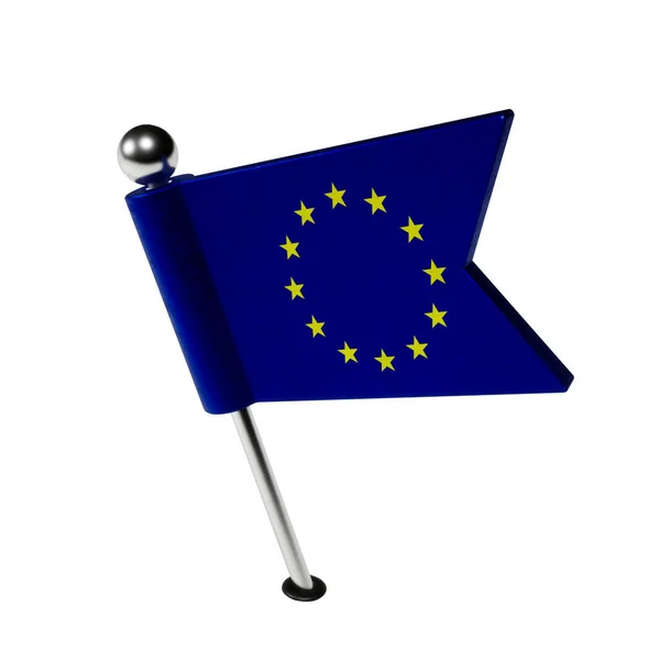 European Union Flag Board Pin Shape Flag Flag Tilted Left — Stock Photo, Image