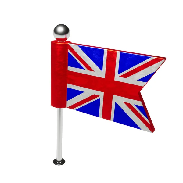 Bandera Gran Bretaña Pin Tabla Forma Bandera Renderizado — Foto de Stock