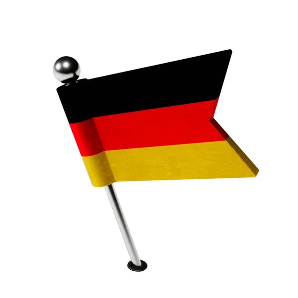 Σημαία Γερμανίας Καρφίτσα Σκάφους Σχήμα Σημαίας Σημαία Γέρνει Προς Αριστερά — Φωτογραφία Αρχείου