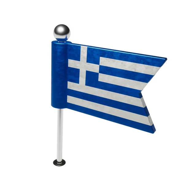 Flag Greece Board Pin Shape Flag Render — Stock Photo, Image