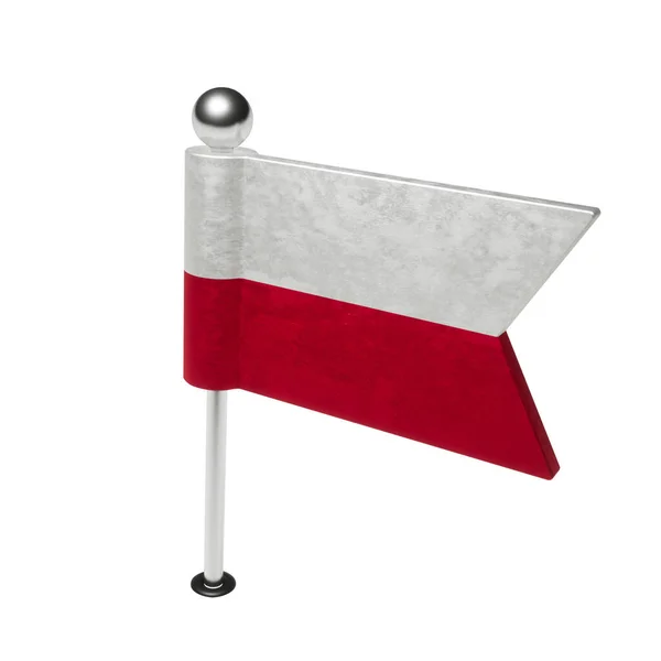 Flaga Polski Szpilka Kształcie Flagi Renderowanie — Zdjęcie stockowe