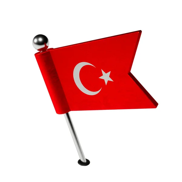 Türk Bayrağı Bayrak Şeklinde Tahta Broş Bayrak Sola Doğru Eğik — Stok fotoğraf