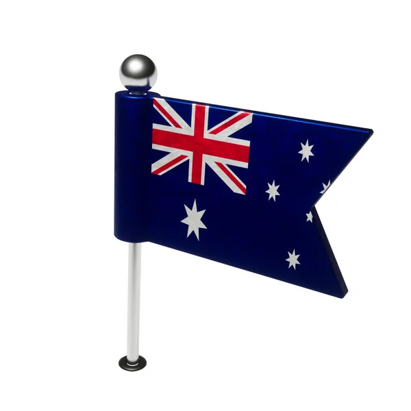 stock image Flag of Australia. Board pin in the shape of a flag. 3D Render.