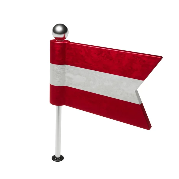 Flaga Austrii Szpilka Kształcie Flagi Renderowanie — Zdjęcie stockowe