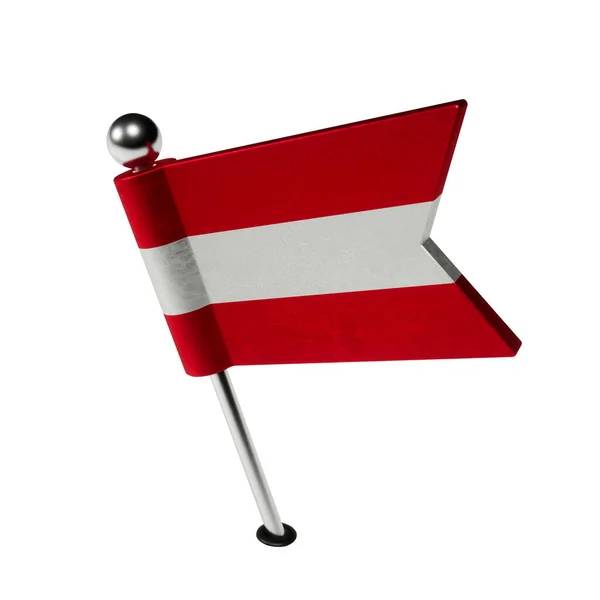 Flaga Austrii Szpilka Kształcie Flagi Flaga Jest Przechylona Lewo Renderowanie — Zdjęcie stockowe