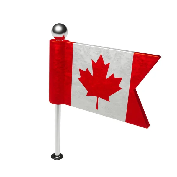 Σημαία Του Καναδά Καρφίτσα Σκάφους Σχήμα Σημαίας Αποτύπωση — Φωτογραφία Αρχείου