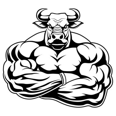 Boğa kafalı bir vücut geliştirici.