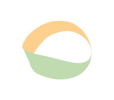 Mobius döngüsü yeşil, sarı ve mor şeritten yapılmıştır. Sonsuzluğun işareti. Pastel renkte el çizimi.