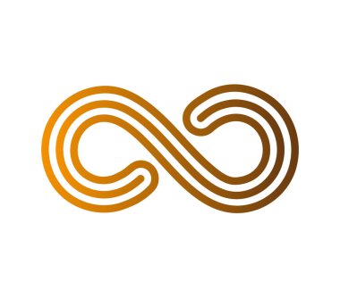 Altın mobius döngüsü. Sonsuzluğun işareti. Sonsuzluk sembolü 8-8