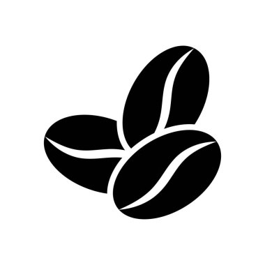 Kahve çekirdeği simgesi beyaz arkaplanda izole edilmiş düz tasarım vektör çizimi.