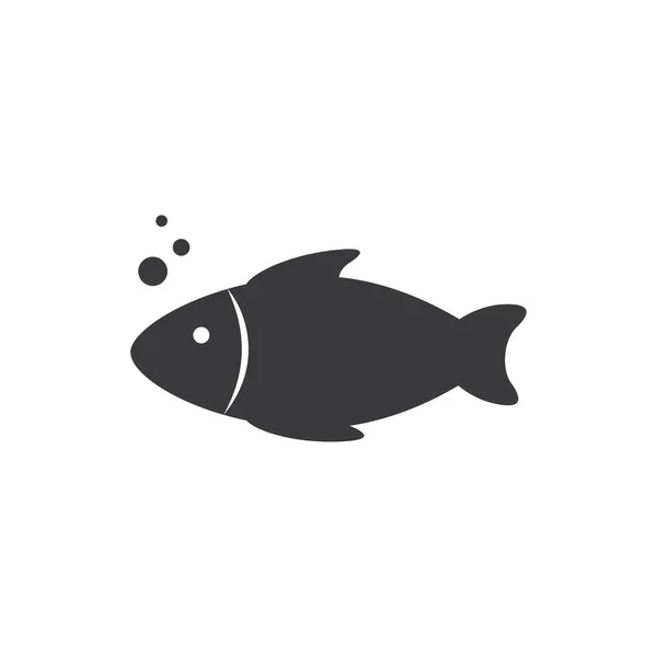 Fish Icon Isolated Flat Design Vector Illustration White Background — Stock Vector